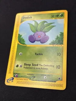 Oddish 122/165 - Expedition E-Reader Non-Holo Pokemon Card 2002 - LP - Image 2