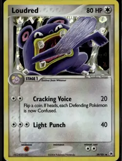 Loudred Uncommon Hidden Legends 39/101 Colorless Reverse Holo Pokemon Card - Image 1