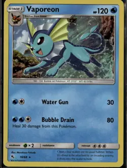 Vaporeon Holo Rare Hidden Fates 18/68 Water Holo Pokemon Card - Image 1