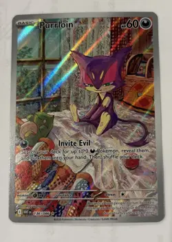 Pokemon TCG Purrloin Card 136/086 Illustration Rare, Sv: White Flare - Image 1