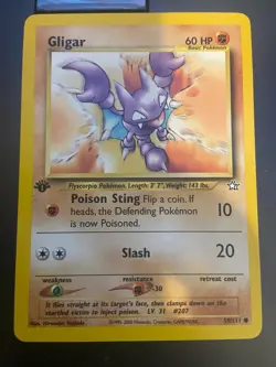 1st Edition Neo Genesis Gligar 59/111 WOTC Non Holo Pokemon Card Near Mint - Image 1