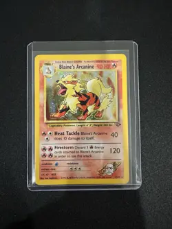 Blaine’s Arcanine 1/132 Holo Rare Gym Challenge WOTC Vintage Pokemon Card LP - Image 1