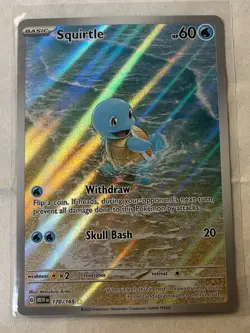 Pokemon TCG Squirtle Card 170/165 Illustration Rare, Near Mint Condition - Image 1