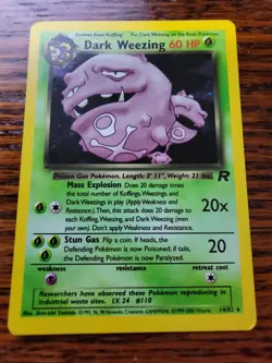 Dark Weezing Rocket Set Holo Rare Pokemon Card 14/82 WOTC MP - Image 1