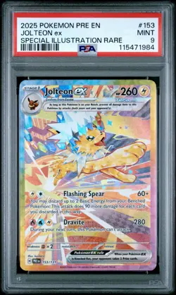 2025 POKEMON PRISMATIC EVOLUTIONS SPECIAL ILLUSTRATION RARE JOLTEON EX PSA 9 - Image 1