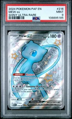 2024 POKEMON PAF EN-PALDEAN FATES SHINY ULTRA RARE #216 MEW EX PSA 9 - Image 1