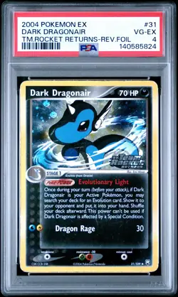2004 POKEMON EX TEAM ROCKET RETURNS #31 DARK DRAGONAIR-REVERSE FOIL PSA 4 - Image 1