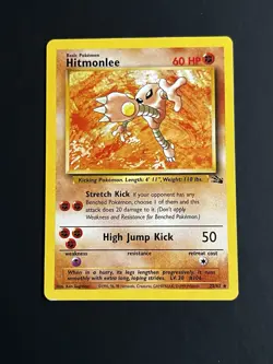 Hitmonlee 22/62 Fossil Rare Non-Holo MP Vintage Pokemon TCG Card - Image 1