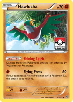 Hawlucha (63/111) [XY: Furious Fists] Lightly Played Reverse Holofoil Pokemon TC - Image 1