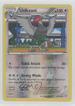 Unfezant Reverse Foil Pokemon XY Roaring Skies #80 READ - Image 1