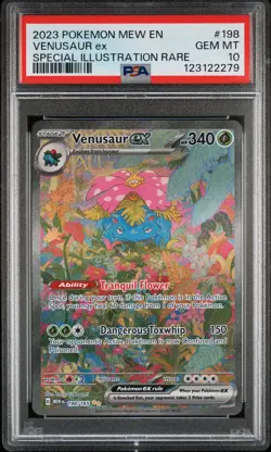 2023 POKEMON MEW EN-151 SPECIAL ILLUSTRATION RARE #198 VENUSAUR EX PSA 10 - Image 1