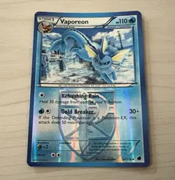 Pokemon TCG Vaporeon Plasma Freeze 25/116 Reverse Holo Uncommon - Image 1