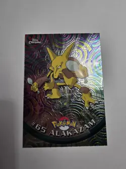 1999 Pokemon Topps Chrome #65 Alakazam Foil Animation NM+ - Image 1