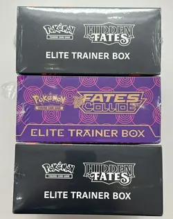 Lot of (3) Pokemon TCG Assorted ETB (2) Hidden Fates (1) Fates Collide w/Tears - Image 3