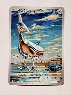 Pokemon Skarmory 209/191 SV03 Obsidian Flames Holo Rare Basic 110HP Takumi Wada - Image 1