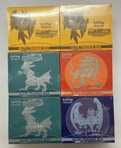 Lot of (6) Pokemon Assorted Sun & Moon ETB Guardians Rising Base Crimson Inv. - Image 1