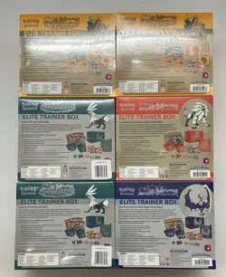 Lot of (6) Pokemon Assorted Sun & Moon ETB Guardians Rising Base Crimson Inv. - Image 3