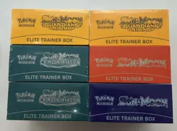 Lot of (6) Pokemon Assorted Sun & Moon ETB Guardians Rising Base Crimson Inv. - Image 4