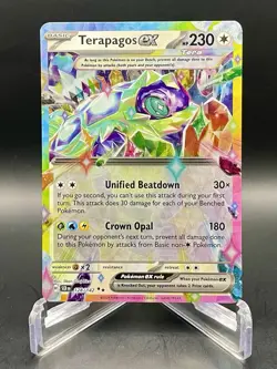 Terapagos ex 128/142 Stellar Crown Double Rare Rainbow Holo Pokemon TCG NM/M - Image 1