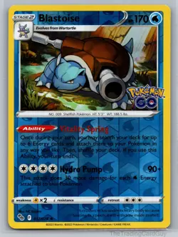 Blastoise Holo Rare Pokemon GO Reverse Holo 017/078 NM - Image 1