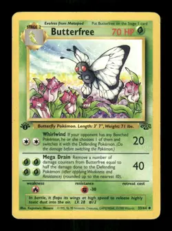 Pokemon Butterfree Uncommon Jungle 33/64 LP - Image 1