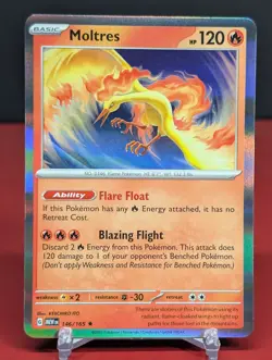 Pokemon Moltres 146/165 Scarlet & Violet 151 English Holo Rare - Image 1