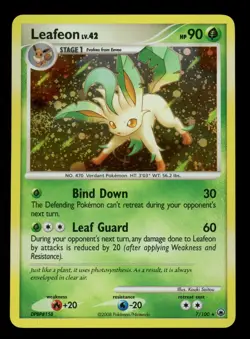 2008 POKEMON DIAMOND & PEARL MAJESTIC DAWN LEAFEON LV.42 #7/100 RARE HOLO FOIL - Image 1