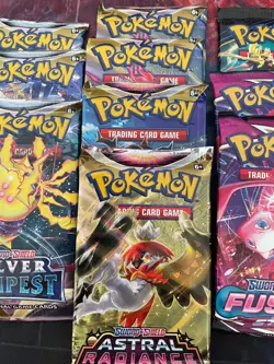 10 Sealed Pokemon TCG SWSH Packs: Fusion Strike, Silver Tempest, Astral, Crown Z - Image 3