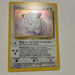 Pokemon TCG Clefairy Base Set 5/102 Holo Rare Basic Ken Sugimori 40 HP - Image 1