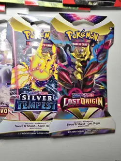 Pokemon TCG 8x Paldea Evolved Sleeved Booster Pack 2 Lost Origin, Silver 10× LOT - Image 4