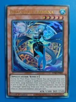 Near Mint Yugioh EUROPRINT Dracotail Faimena JUSH-EN002 Ultra Rare 1st edition - Image 1