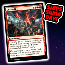 City On Fire - Custom Art Magic: The Gathering Playtest Card - Commander EDH - Image 1