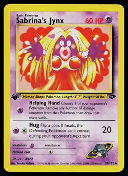Pokemon Card - Sabrina's Jynx 1st Edition Gym Challenge 57/132 Uncommon - Image 1