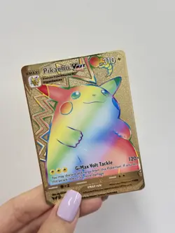 Pikachu VMAX HP 310 Metal POKEMON collectible Card Gift Display! - Image 1