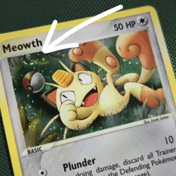 MP SWIRL Meowth Black Star Promo 013 Holo Nintendo E-Reader Series Pokemon Card - Image 1