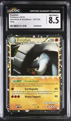 CGC 8.5 Donphan 2010 HeartGold & SoulSilver 107/123 Holo Pokemon Card - Image 1