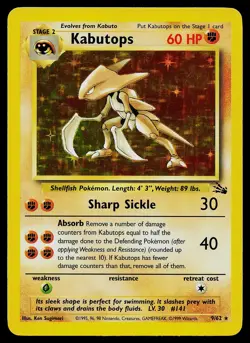 Pokemon Card - Kabutops Fossil 9/62 Holo Rare - Image 1