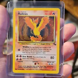 Pokemon Moltres 12/62 Fossil Holo Rare Unlimited English 1999 Card - Image 1
