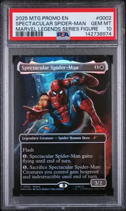 2025 MTG PROMOS MARVEL LEGENDS SER FIGURE #0002 SPECTACULAR SPIDER-MAN PSA 10 - Image 1