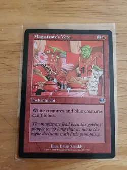 Magistrate's Veto - Mercadian Masques - MTG Magic - Uncommon - Red Enchantment - Image 1