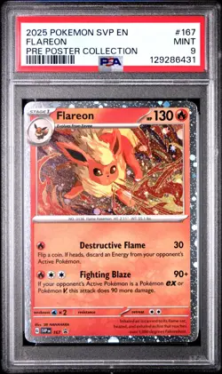 PSA 9 POKEMON SVP EN-SV BLACK STAR PROMO #167 FLAREON - Image 1