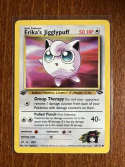 [NM] 2000 Pokemon Gym Challenge Erika’s Jigglypuff 1st Edition #69/132 Common - Image 1