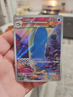 Pokemon TCG Wailord 162/159 Journey Together 2025 IR Holo Rare Card - Image 2