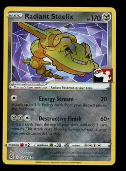 2022 POKEMON SWSH LOST ORIGIN RADIANT STEELIX 124/196 PLAY! PRIZE PACK #3 PROMO - Image 1