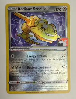 2022 POKEMON SWSH LOST ORIGIN RADIANT STEELIX 124/196 PLAY! PRIZE PACK #3 PROMO - Image 3