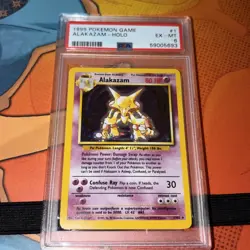 1999 Pokemon Game Alakazam 001/102 Base Set Holo PSA 6 - Image 1