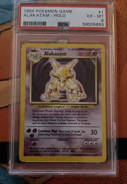 1999 Pokemon Game Alakazam 001/102 Base Set Holo PSA 6 - Image 2