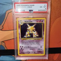 1999 Pokemon Game Alakazam 001/102 Base Set Holo PSA 6 - Image 4