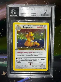 Dragonite Holo #4 - 1st Edition 1999 Pokemon Fossil – Beckett BGS 9 MINT Vintage - Image 2