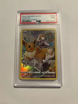 2022 Pokemon Brilliant Stars #TG11 Eevee Full Art PSA 9 Mint - Image 1